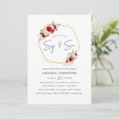 Bourgondië-Marsala en Blush Geometrisch Sip en See Kaart (Staand voorkant)