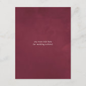 Bourgondië-Marsala en Blush Geometrische gastgegev Informatiekaartje (Achterkant)