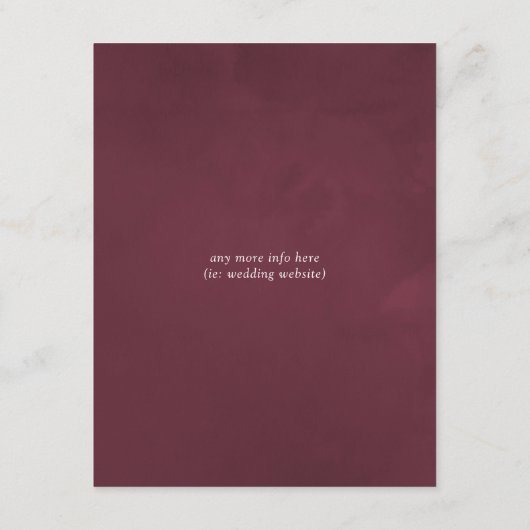 Bourgondië-Marsala en Blush Geometrische gastgegev Informatiekaartje (Achterkant)