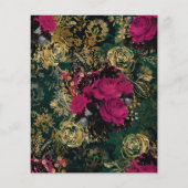 Bourgondië - Marsala en gouden bloemenbruiloft Flyer (Achterkant)