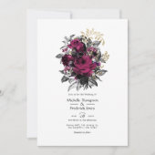 Bourgondië - Marsala en gouden bloemenbruiloft Kaart (Voorkant)