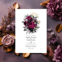  Bourgondië - Marsala en gouden bloemenbruiloft