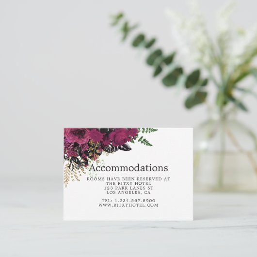 Bourgondië - Marsala en gouden bruiloft accommodat Informatiekaartje (Staand voorkant)