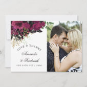 Bourgondië - Marsala en gouden bruiloft dank u Bedankkaart (Voorkant)