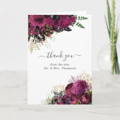  Bourgondië - Marsala en gouden bruiloft foto Bedankkaart (Voorkant)