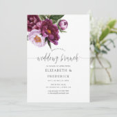 Bourgondië - Marsala en Perzik Bruiloft Brunch Kaart (Staand voorkant)