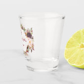 Bourgondië Marsala Floral geometrisch monogram Shot Glas (Rechts)