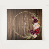 Bourgondie Marsala Future Mrs Bruidsfeest Backdrop Wandkleed (Voorkant (horizontaal))