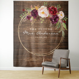 Bourgondie Marsala Future Mrs Bruidsfeest Backdrop Wandkleed