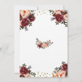 Bourgondië Marsala Herfst Bruids Douche Uitnodigin Kaart (Achterkant)