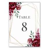 Bourgondië | Marsala Red Floral Wedding Kaart (Voorkant)