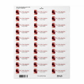 Bourgondië Marsala Rode rozen Bloemen bruiloft adr Etiket (Full Sheet)