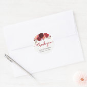 Bourgondië Marsala Rode rozen Bloemen Dank u Ronde Sticker (Envelop)