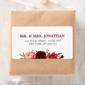 Bourgondië Marsala Rode rozen Bloemenbruiloft Etiket (Insitu)