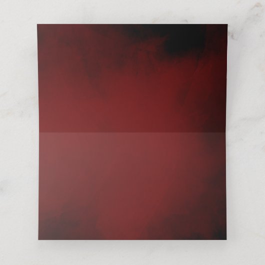 Bourgondië Marsala Rode rozen Bloemenbruiloft Plaatskaartje (Binnenkant ongevouwen)