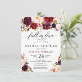 Bourgondië Marsala Vrijgezellenfeest nodigt Herfst Kaart (Staand voorkant)