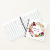 Bourgondië Mauve Blush Rustiek Bloemen Gastenboek Notitieboek (Binnen)