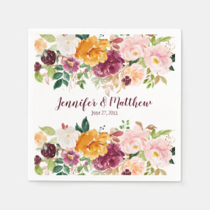 Bourgondie Mauve Blush Saffraan Geel Rustieke Boek Servet