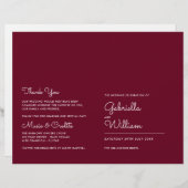 Bourgondië Modern Minimalistisch Script Huwelijksp (Voorkant / Achterkant)