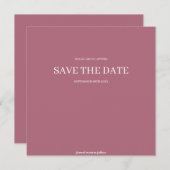 Bourgondië Modern Minimalistische Trouwkaart Save  Save The Date (Voorkant / Achterkant)