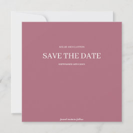 Bourgondië Modern Minimalistische Trouwkaart Save  Save The Date