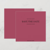 Bourgondië Modern Minimalistische Trouwkaart Save  Save The Date (Voorkant / Achterkant)