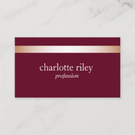 Bourgondië | Modern Roos Gold Striped Stijlvol Visitekaartje