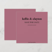 Bourgondië Modern Type Trouw Save The Date (Voorkant / Achterkant)