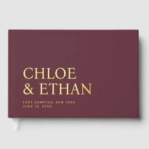 Bourgondië Modern Wedding Folie gastenboek