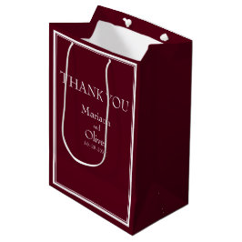 Bourgondië Moderne Minimalistische Rand Medium Cadeauzakje