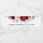 Bourgondië Mousserende Wijn Ivoor Mauve Roze Bloem Waterfles Etiket (Enkel label)