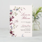 Bourgondië Navy Blue Love In Bloom Vrijgezellenfee Kaart (Staand voorkant)