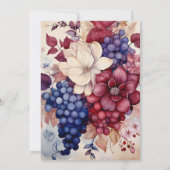 Bourgondië, Navy & Blush Boho Wijnproeverij Bruilo Kaart (Achterkant)