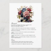 Bourgondië, Navy & Blush Wijnproeverij Bloem Bruil Menu (Achterkant)