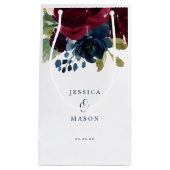 Bourgondië Navy Hotel Trouwcadeau Tas Klein Cadeauzakje (Voorkant)