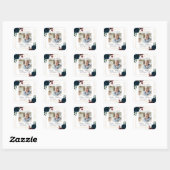 Bourgondië & Navy rouw vierkante sticker (Vel)