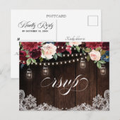 Bourgondië Navy String Licht metselaar pot RSVP Br Briefkaart (Voorkant / Achterkant)