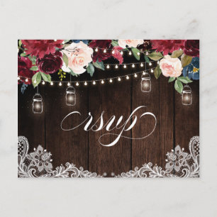 Bourgondië Navy String Licht metselaar pot RSVP Br Briefkaart