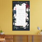 Bourgondië & Navy Waterverf Bloemen bruiloft gelof Canvas Afdruk (Insitu (Woonkamer))