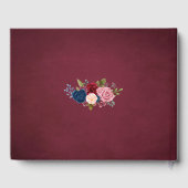 Bourgondië & Navy Waterverf Rozen Gastenboek (Achterkant)