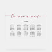 Bourgondië Onze favoriete zitplaatsen Plan Frosted Acryl Bord (Voorkant)