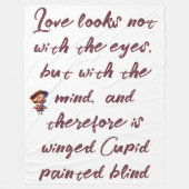 Bourgondië op White Shakespeare Liefde ziet er nie Fleece Deken (Voorkant)