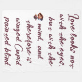 Bourgondië op White Shakespeare Liefde ziet er nie Fleece Deken (Voorkant (Horizontaal))