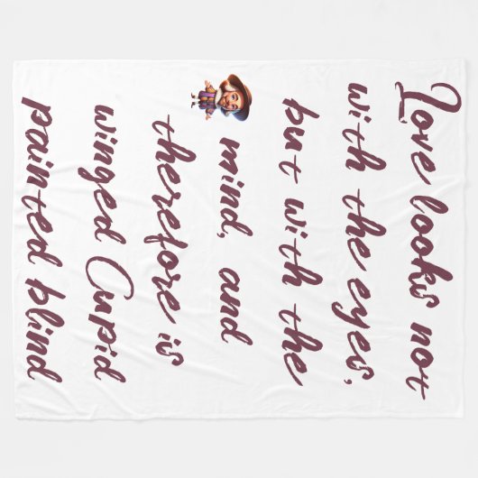 Bourgondië op White Shakespeare Liefde ziet er nie Fleece Deken (Voorkant (Horizontaal))