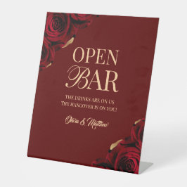 Bourgondië Open Bar Trouwpodium Reclamebord Met Voetstuk