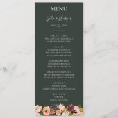 Bourgondië Oranje Bloemendecor | Groene Trouw Dinn Menu (Voorkant)