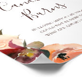 Bourgondië Oranje Bloemig Deze Kaars Brandend Huwe Poster (Hoek)