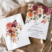 Bourgondië Oranje Rustieke Boho Elegante Bruidsdou Kaart