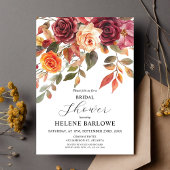 Bourgondië Oranje Rustieke Boho Elegante Bruidsdou Kaart