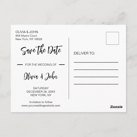 Bourgondië Paar's Foto in Hart Lijst Bruiloft Briefkaart (Achterkant)